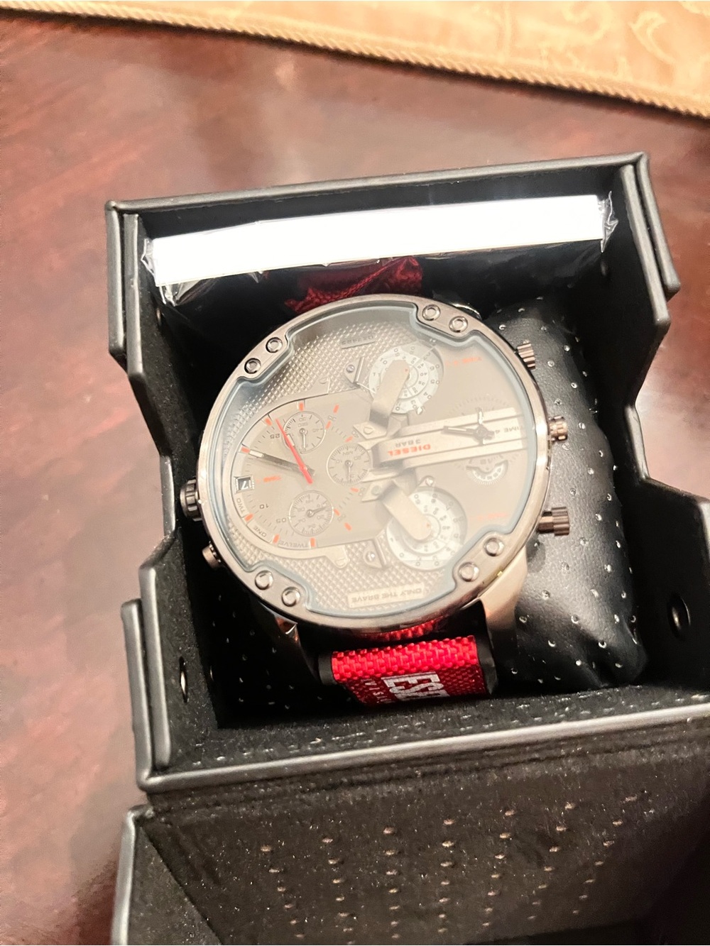 New Diesel Black Accessory Chronograph Watch. Made in Italy.